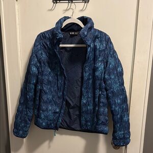 Blue Patterned Puffer Jacket